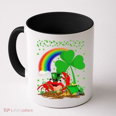 Crab Fish Lover Shamrock Leaf Rainbow Crab St Patrick's Day Coffee Mug