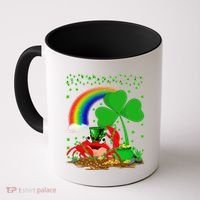 Crab Fish Lover Shamrock Leaf Rainbow Crab St Patrick's Day Coffee Mug thumb 0
