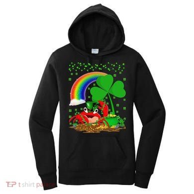 Crab Fish Lover Shamrock Leaf Rainbow Crab St Patrick's Day Women's Hoodie