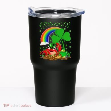 Crab Fish Lover Shamrock Leaf Rainbow Crab St Patrick's Day Tumbler