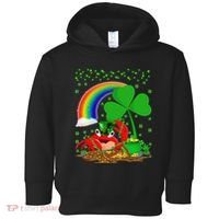 Crab Fish Lover Shamrock Leaf Rainbow Crab St Patrick's Day Toddler Hoodie thumb 0