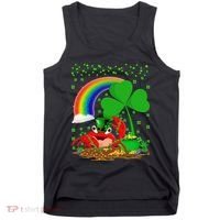 Crab Fish Lover Shamrock Leaf Rainbow Crab St Patrick's Day Tank Top thumb 0