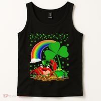 Crab Fish Lover Shamrock Leaf Rainbow Crab St Patrick's Day Tank Top thumb 2