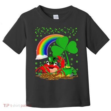 Crab Fish Lover Shamrock Leaf Rainbow Crab St Patrick's Day Toddler T-Shirt