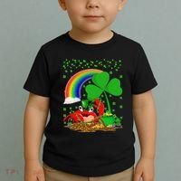 Crab Fish Lover Shamrock Leaf Rainbow Crab St Patrick's Day Toddler T-Shirt thumb 2