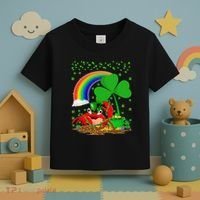 Crab Fish Lover Shamrock Leaf Rainbow Crab St Patrick's Day Toddler T-Shirt thumb 3