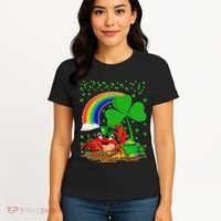 Crab Fish Lover Shamrock Leaf Rainbow Crab St Patrick's Day Women's T-Shirt thumb 4