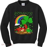 Crab Fish Lover Shamrock Leaf Rainbow Crab St Patrick's Day Kids Sweatshirt thumb 0