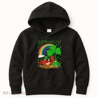 Crab Fish Lover Shamrock Leaf Rainbow Crab St Patrick's Day Kids Hoodie thumb 0