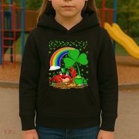 Crab Fish Lover Shamrock Leaf Rainbow Crab St Patrick's Day Kids Hoodie thumb 3