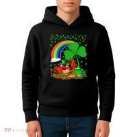 Crab Fish Lover Shamrock Leaf Rainbow Crab St Patrick's Day Kids Hoodie thumb 4