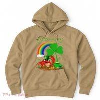 Crab Fish Lover Shamrock Leaf Rainbow Crab St Patrick's Day Hoodie thumb 0