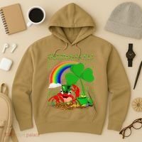 Crab Fish Lover Shamrock Leaf Rainbow Crab St Patrick's Day Hoodie thumb 3