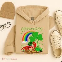 Crab Fish Lover Shamrock Leaf Rainbow Crab St Patrick's Day Hoodie thumb 4