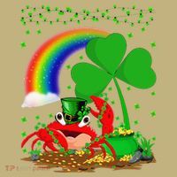 Crab Fish Lover Shamrock Leaf Rainbow Crab St Patrick's Day Long Sleeve Shirt thumb 2