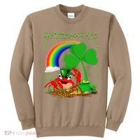 Crab Fish Lover Shamrock Leaf Rainbow Crab St Patrick's Day Sweatshirt thumb 0