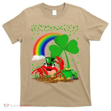 Crab Fish Lover Shamrock Leaf Rainbow Crab St Patrick's Day T-Shirt
