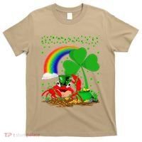Crab Fish Lover Shamrock Leaf Rainbow Crab St Patrick's Day T-Shirt thumb 0