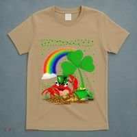 Crab Fish Lover Shamrock Leaf Rainbow Crab St Patrick's Day T-Shirt thumb 5