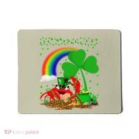 Crab Fish Lover Shamrock Leaf Rainbow Crab St Patrick's Day Mousepad thumb 0