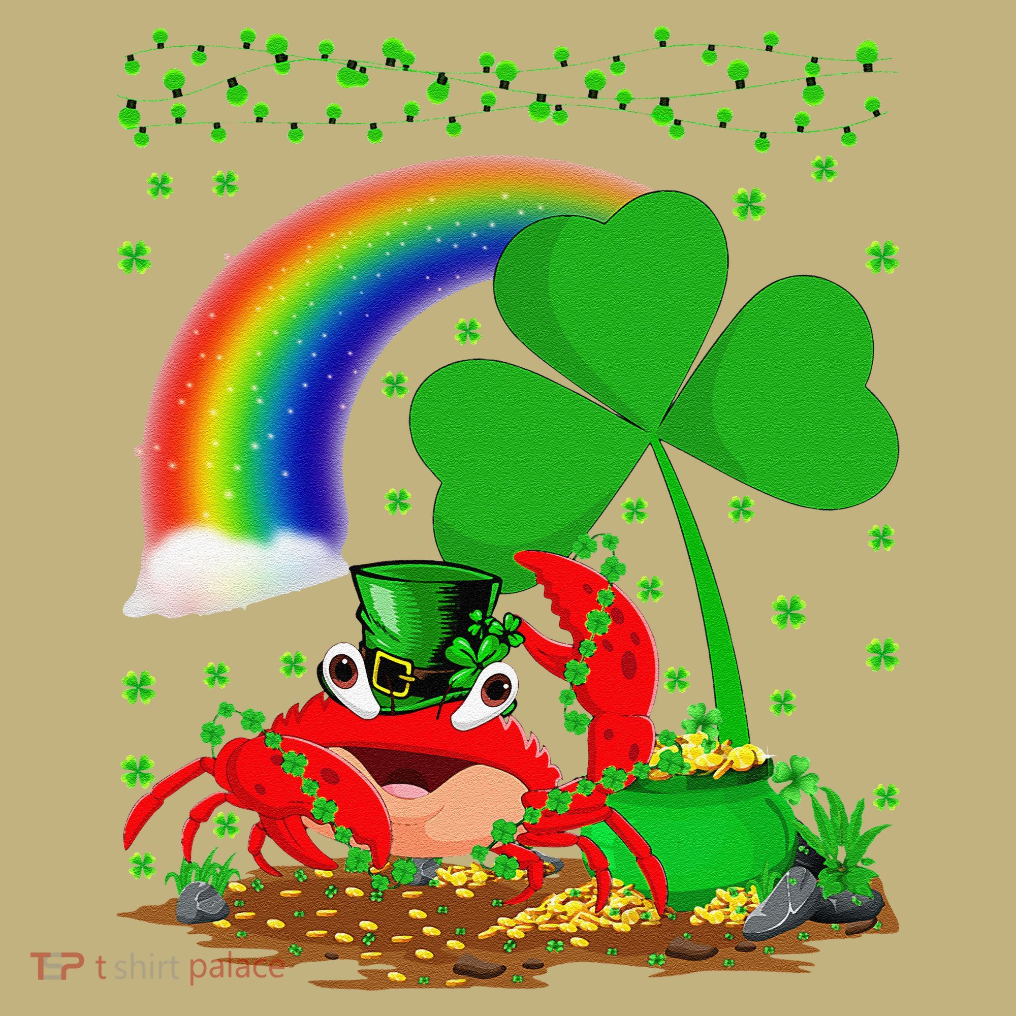 Crab Fish Lover Shamrock Leaf Rainbow Crab St Patrick's Day Mousepad