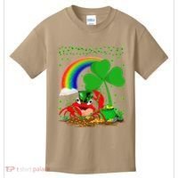 Crab Fish Lover Shamrock Leaf Rainbow Crab St Patrick's Day Kids T-Shirt thumb 0