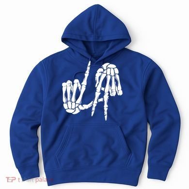 Cute Freaky Los Angeles Hand Sign Skeleton La Gift Cute Gift Hoodie