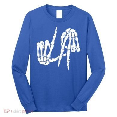 Cute Freaky Los Angeles Hand Sign Skeleton La Gift Cute Gift Long Sleeve Shirt