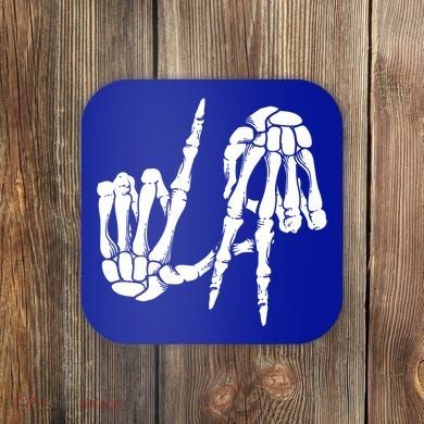 Cute Freaky Los Angeles Hand Sign Skeleton La Gift Cute Gift Coaster