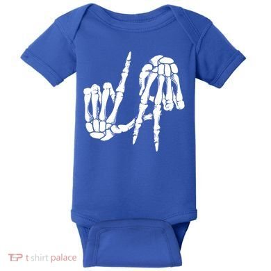 Cute Freaky Los Angeles Hand Sign Skeleton La Gift Cute Gift Baby Bodysuit