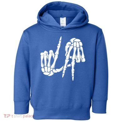 Cute Freaky Los Angeles Hand Sign Skeleton La Gift Cute Gift Toddler Hoodie