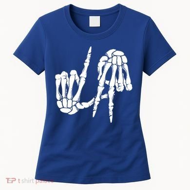 Cute Freaky Los Angeles Hand Sign Skeleton La Gift Cute Gift Women's T-Shirt