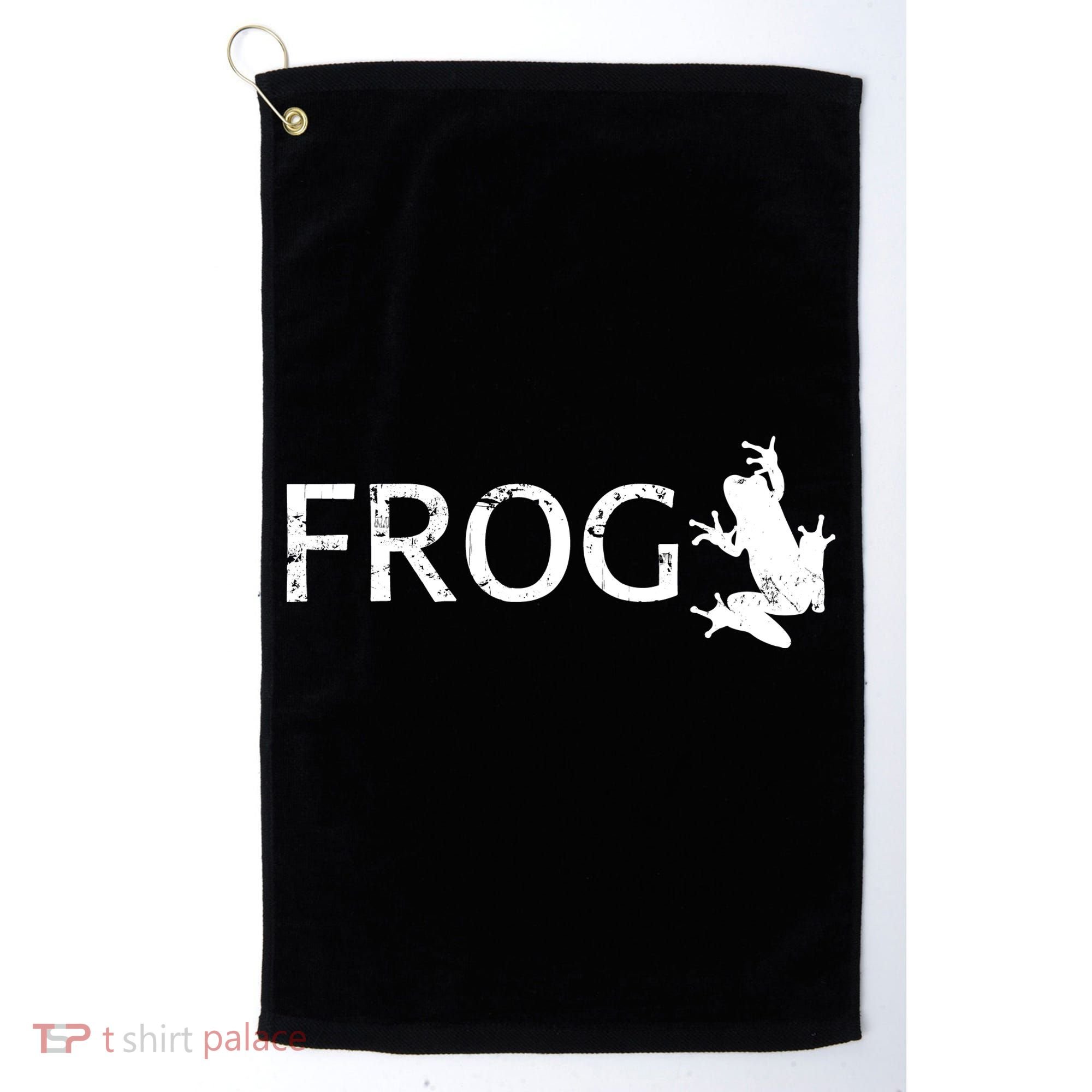 Cute Frog Logo Golf Towel