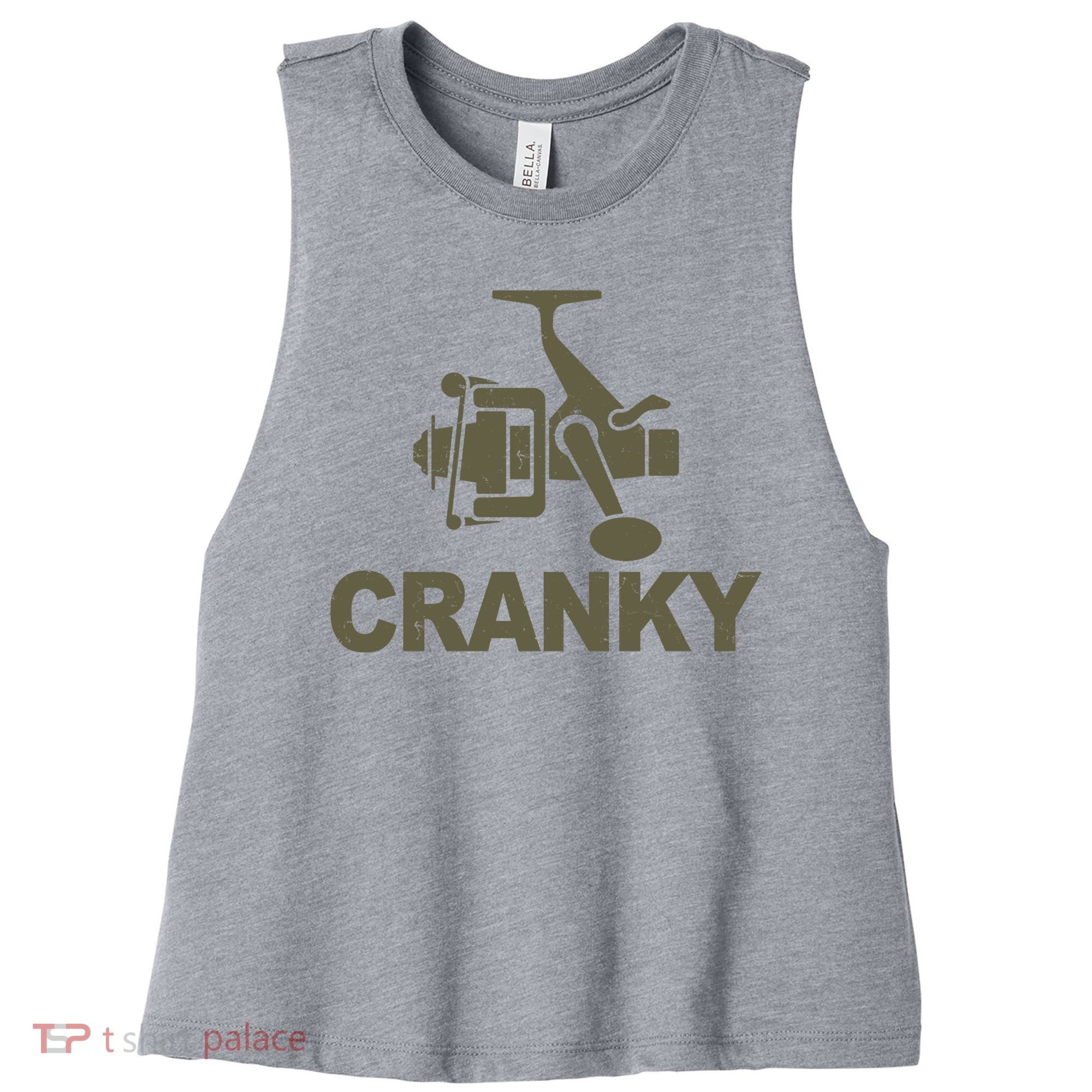 Crankbait Fishing Lure Cranky Funny Fishing Gift Women's Racerback Cropped Tank