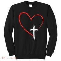 Christian Faith Love Heart Jesus God Cross Sweatshirt thumb 0