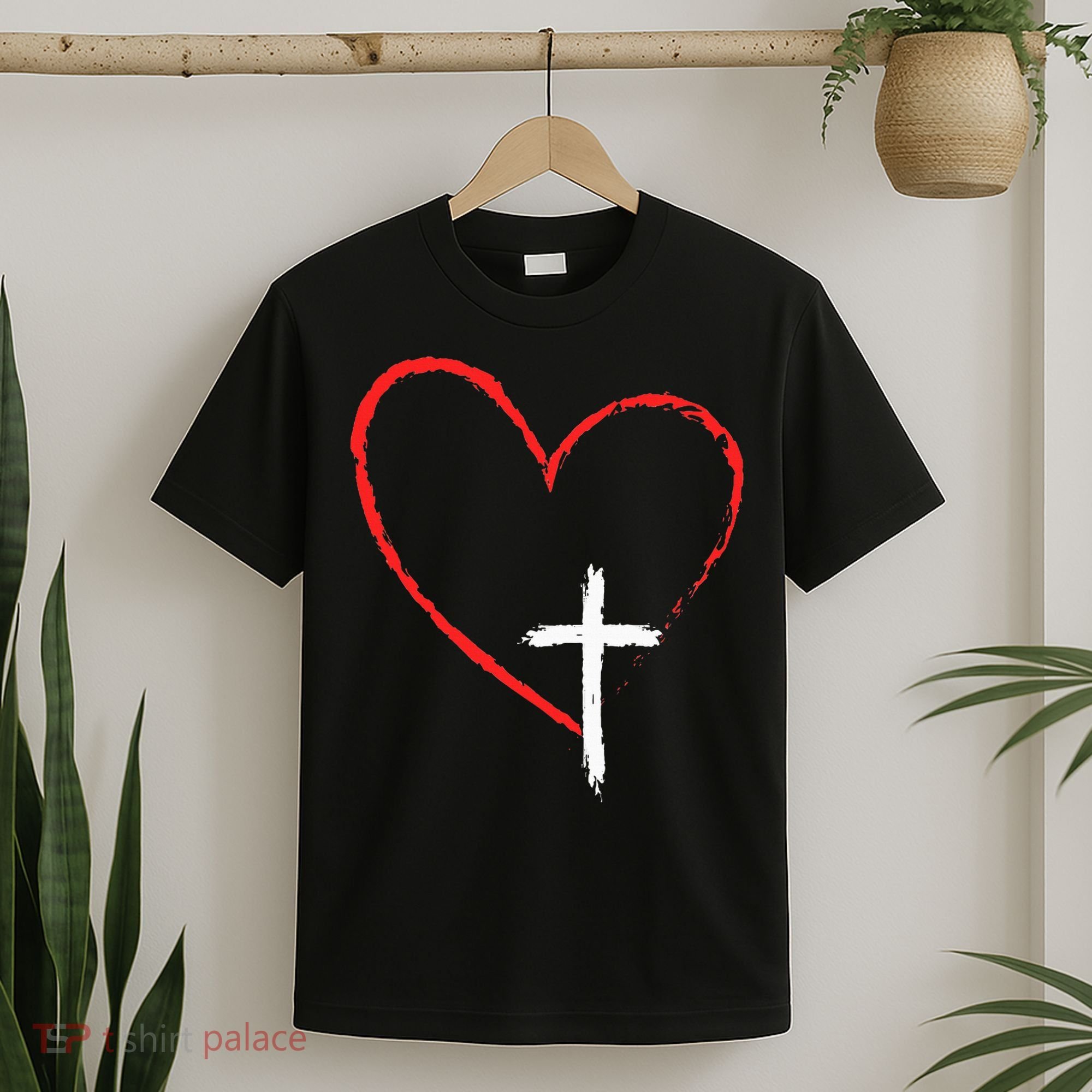 Christian Faith Love Heart Jesus God Cross T-Shirt