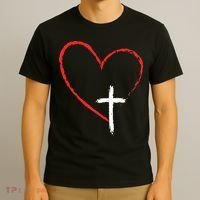 Christian Faith Love Heart Jesus God Cross T-Shirt thumb 3