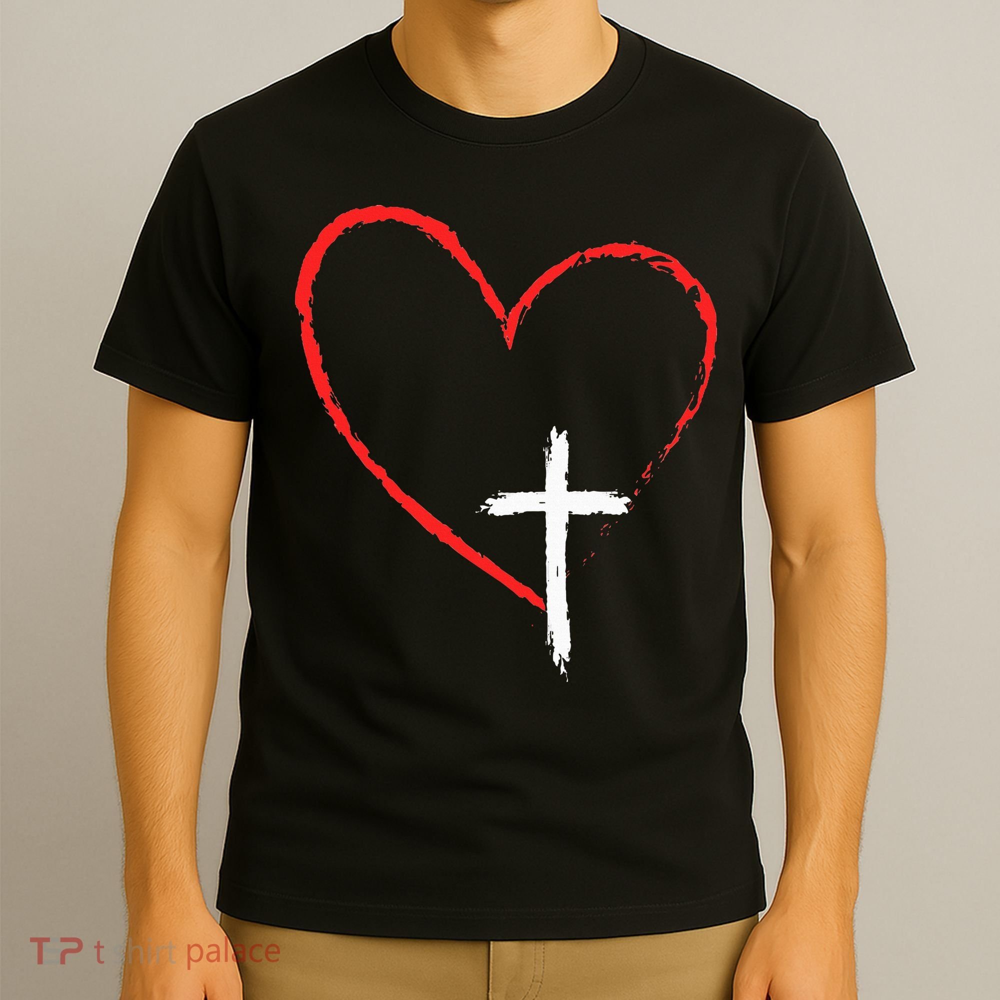 Christian Faith Love Heart Jesus God Cross T-Shirt