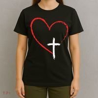 Christian Faith Love Heart Jesus God Cross T-Shirt thumb 4