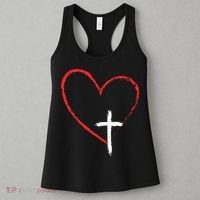 Christian Faith Love Heart Jesus God Cross Women's Tank Top thumb 3