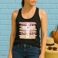 Christian Faith Love Hope Blessed Cross Cheetah Ombre Women's Tank Top thumb 2