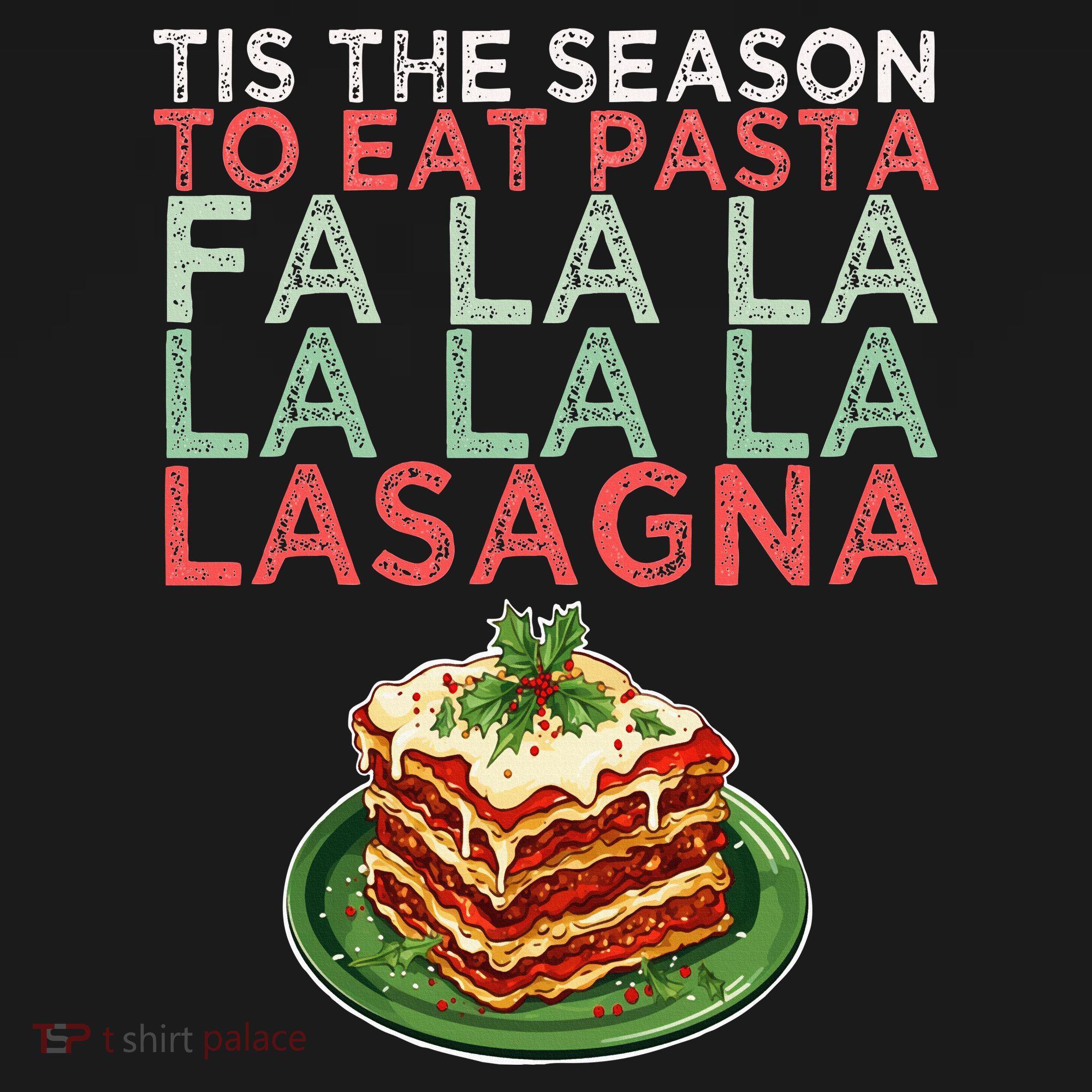 Christmas Fa la Lasagna Pasta Holidays USA-Made Doggie Bandana