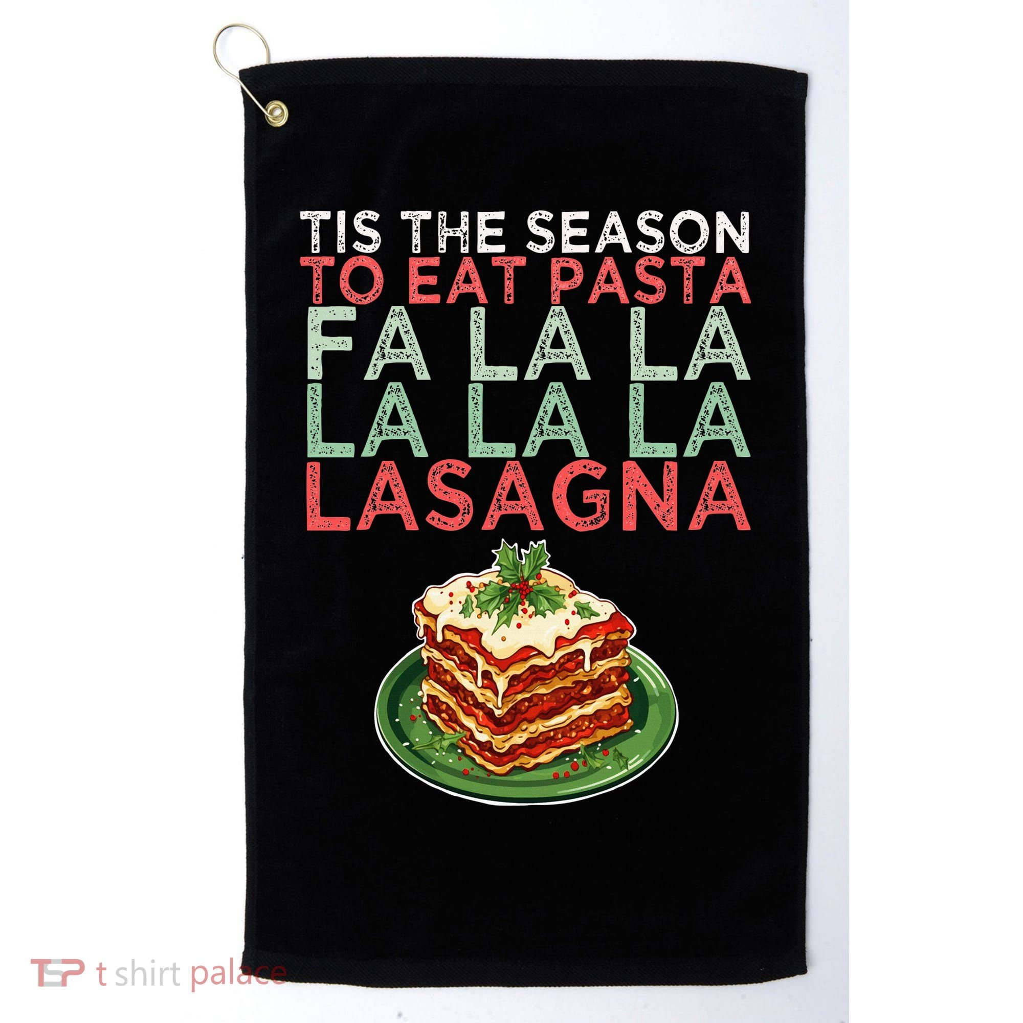 Christmas Fa la Lasagna Pasta Holidays Golf Towel