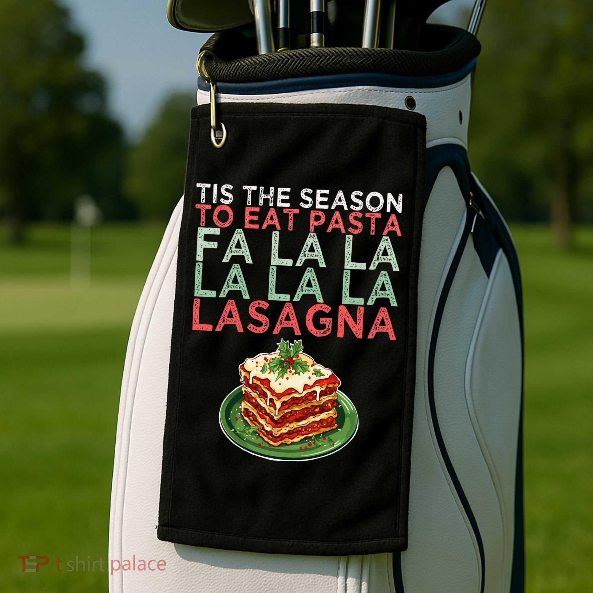 Christmas Fa la Lasagna Pasta Holidays Golf Towel