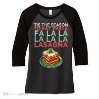 Christmas Fa la Lasagna Pasta Holidays Women's Tri-Blend 3/4-Sleeve Raglan Shirt thumb 0