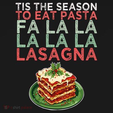 Christmas Fa la Lasagna Pasta Holidays Women's Tri-Blend 3/4-Sleeve Raglan Shirt