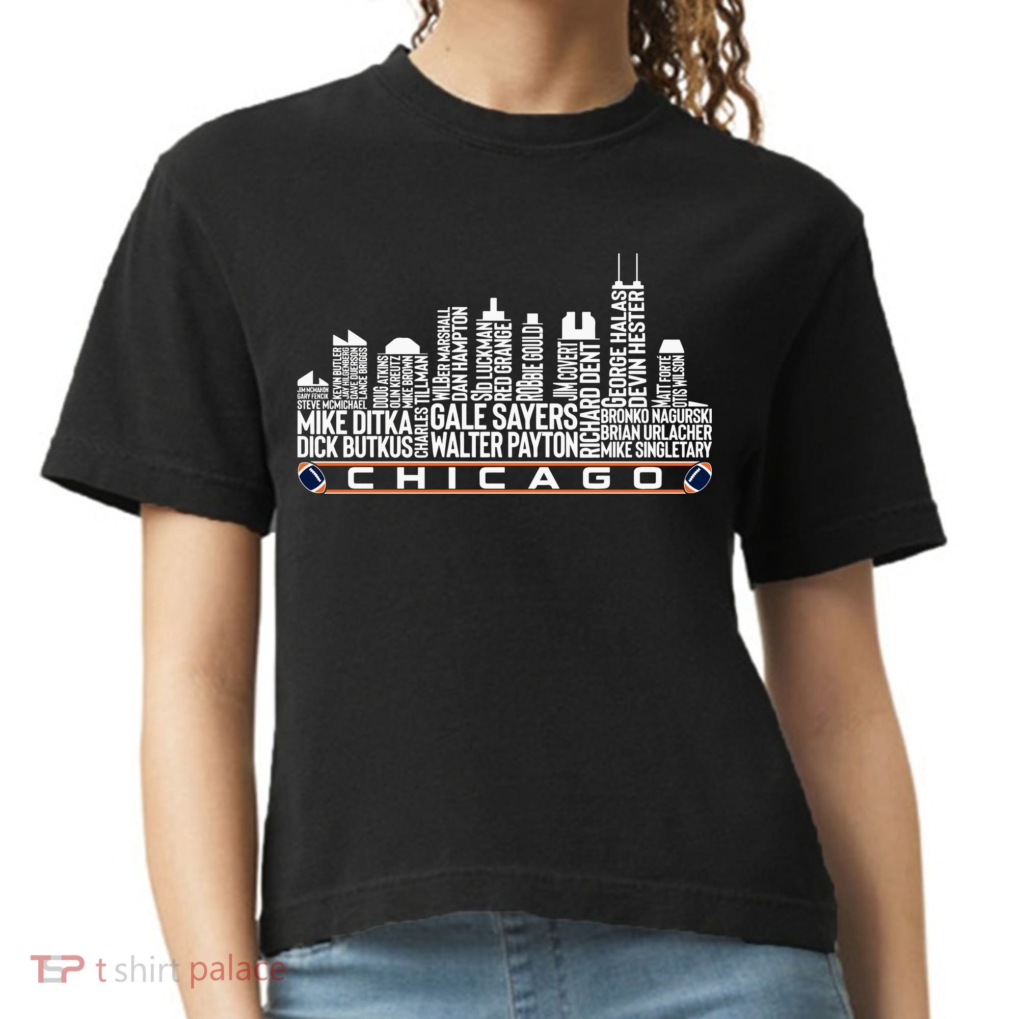 Chicago Football Legend Chicago Skyline Comfort Colors Boxy T-Shirt