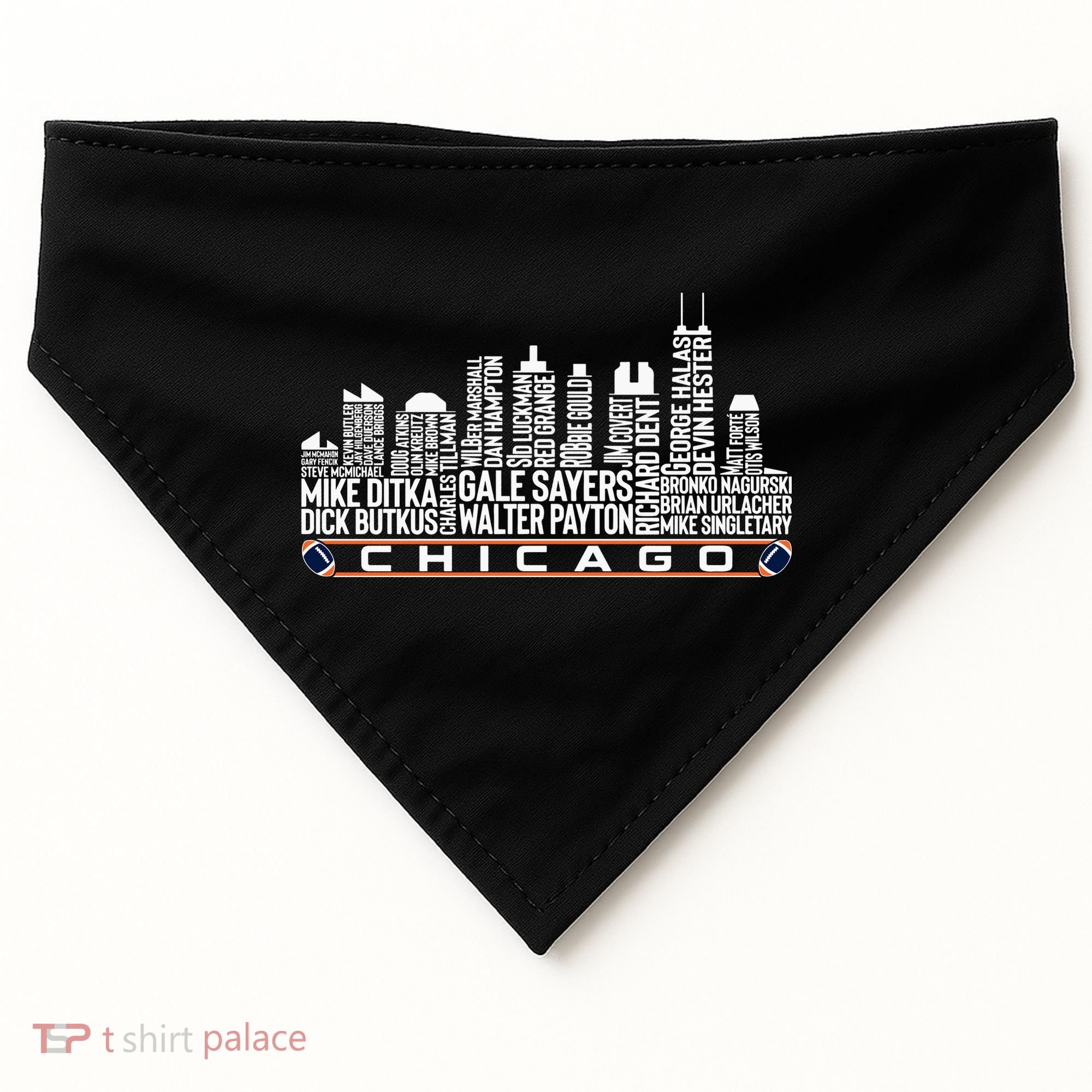 Chicago Football Legend Chicago Skyline USA-Made Doggie Bandana