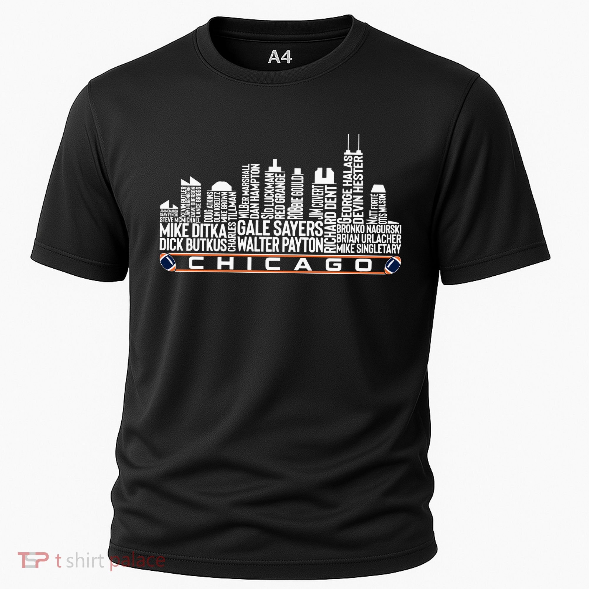Chicago Football Legend Chicago Skyline Cooling Performance Crew T-Shirt