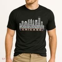 Chicago Football Legend Chicago Skyline Cooling Performance Crew T-Shirt thumb 2